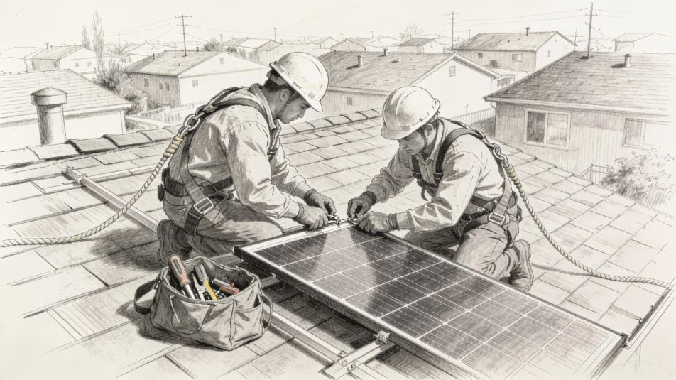 Installing a solar panel