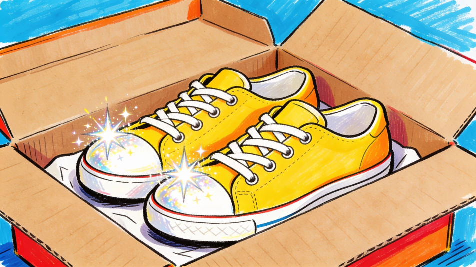 Sparkles on a new pair of shoes