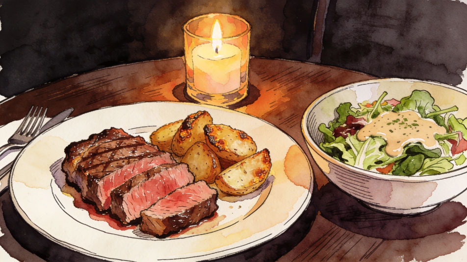 Steakhouse dinner table