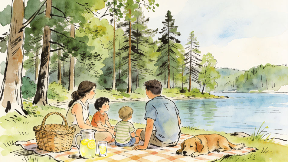 Lakeside summer picnic
