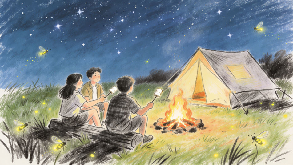 Summer camping night