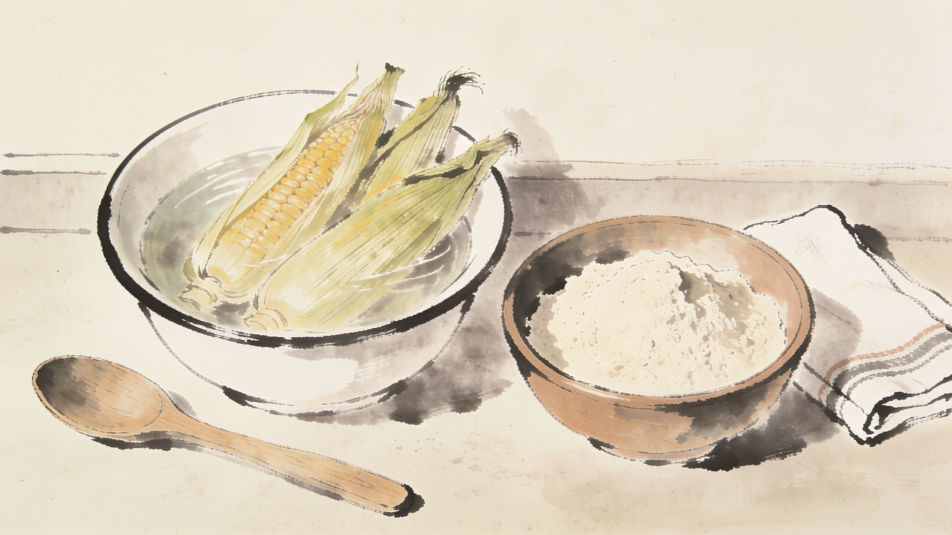 Soaking corn husks