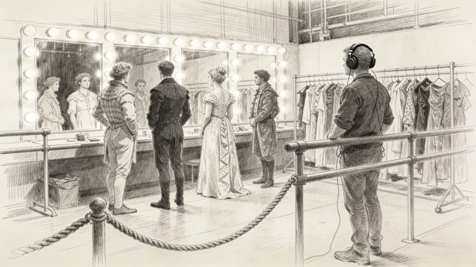 Backstage before the show