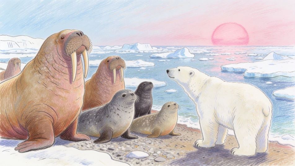 Arctic coast wildlife