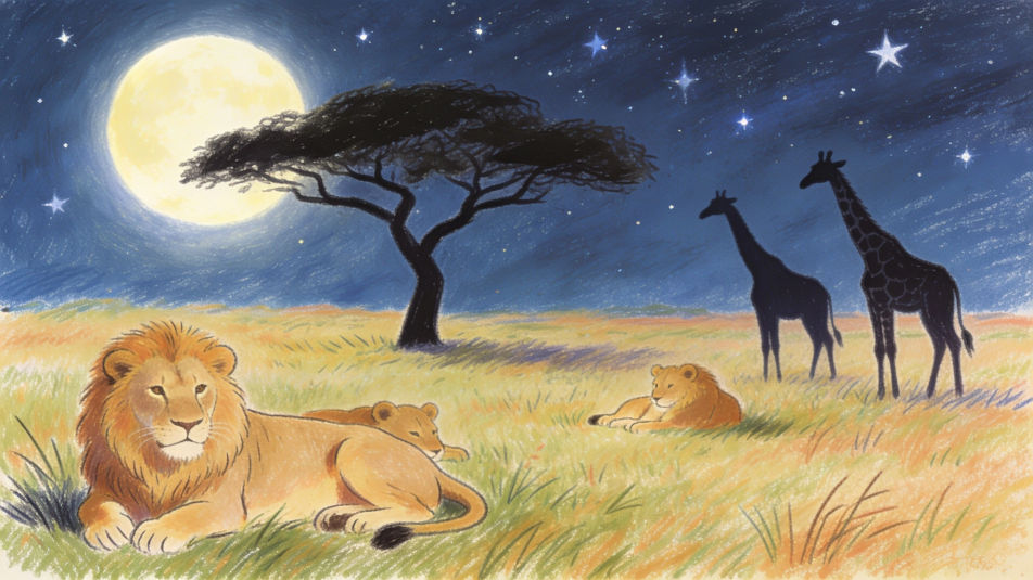 Grassland at night