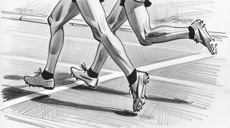 The finish line close up