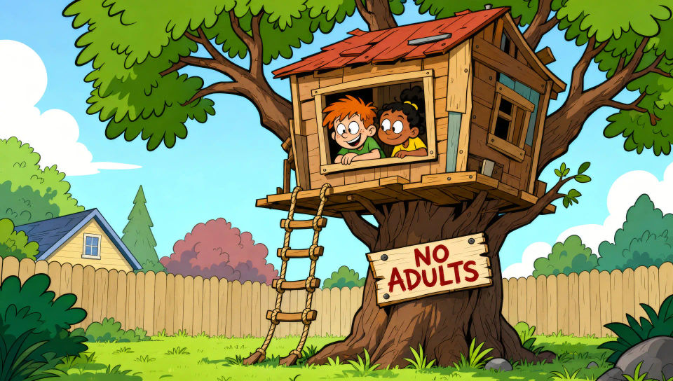 Backyard treehouse hangout