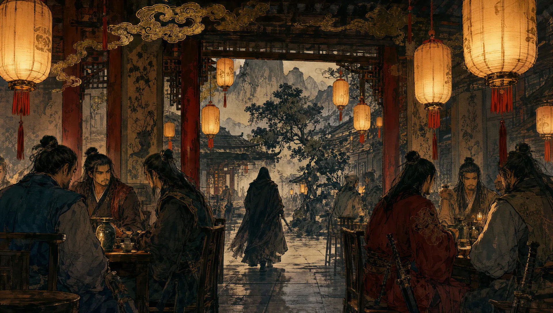 Jianghu inn at dusk