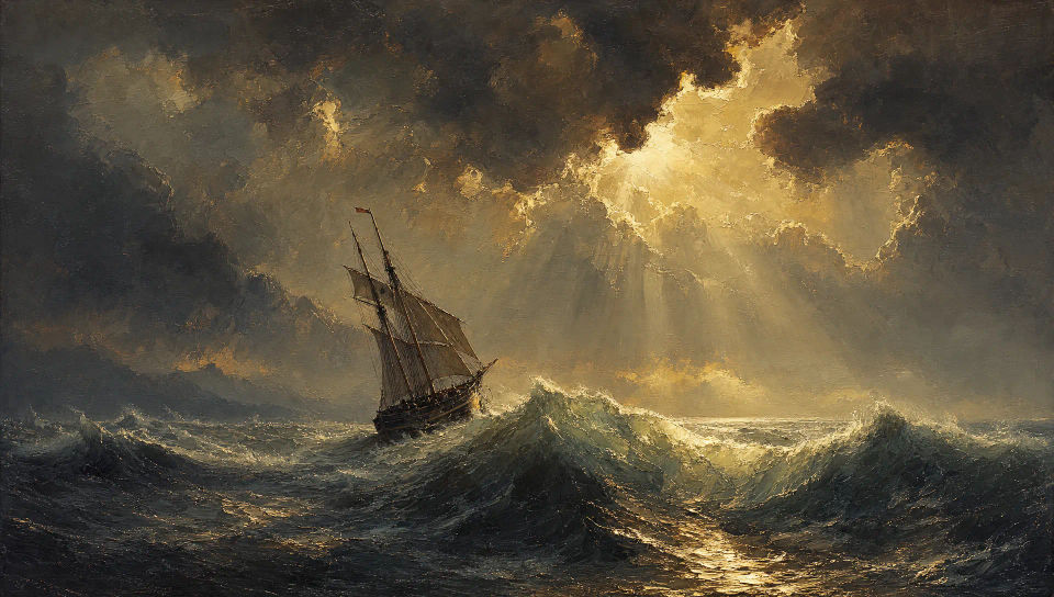 Storm-tossed seascape