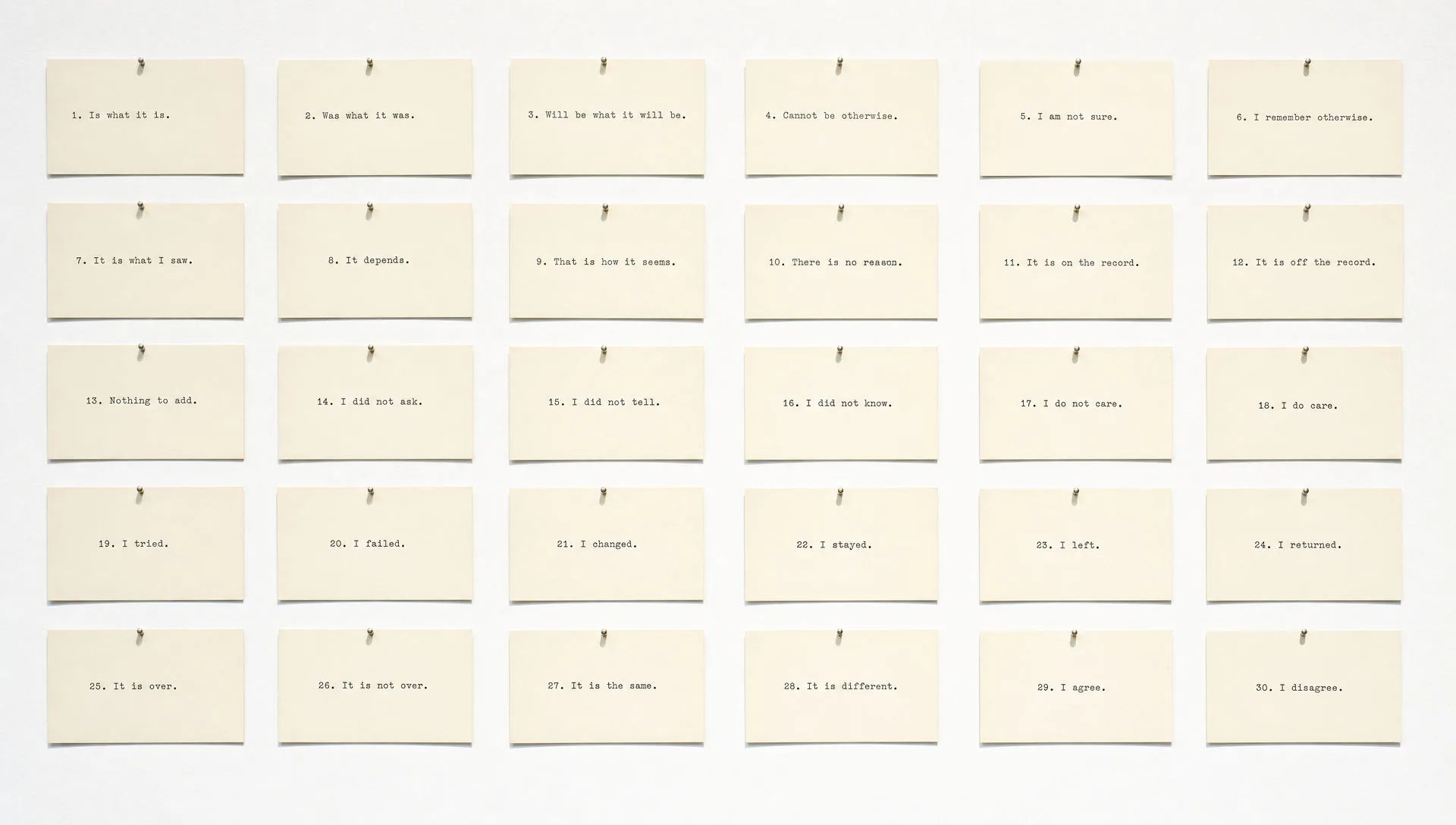 Index-card archive grid