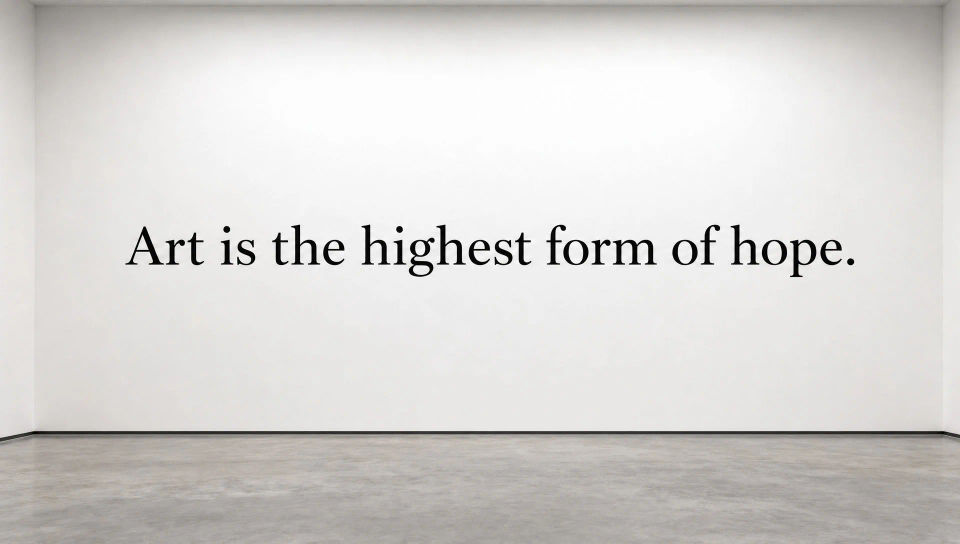 Statement sentence in a white cube