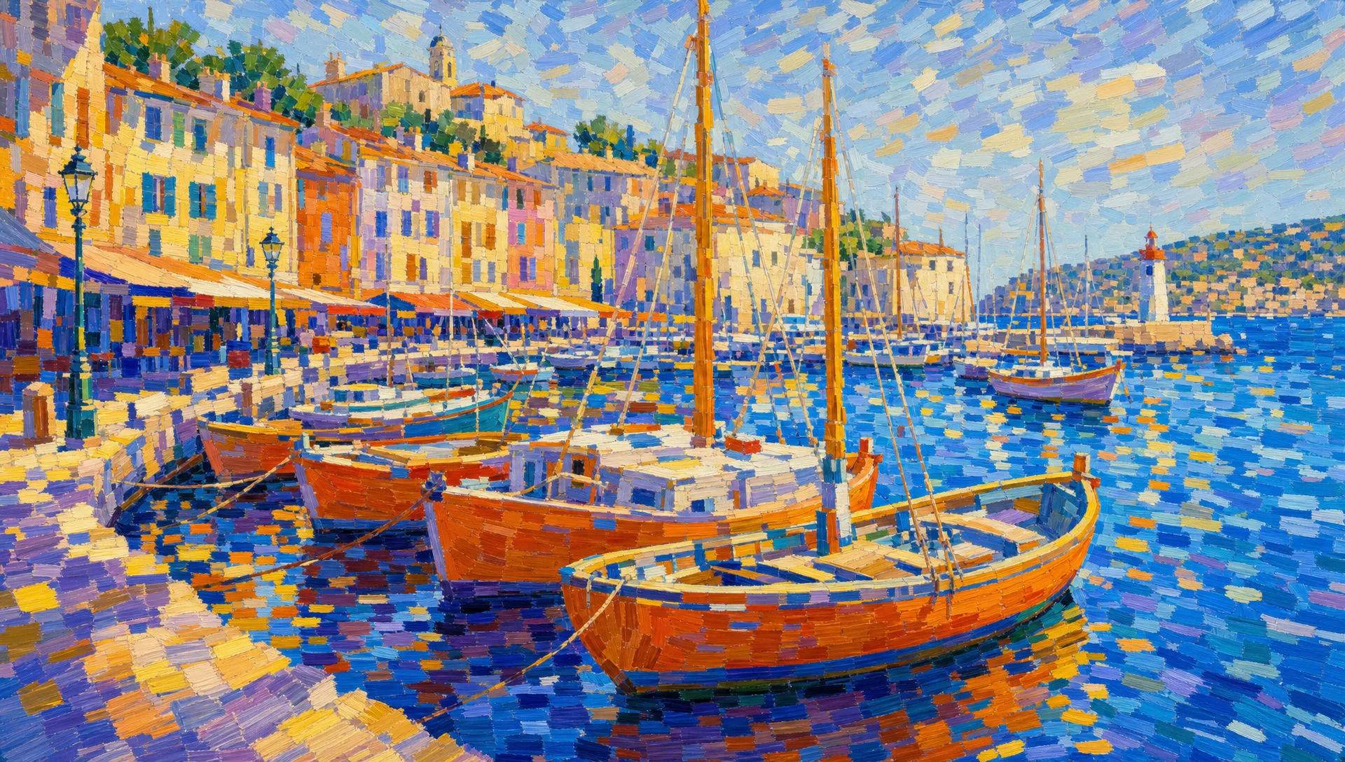 Mediterranean harbour at noon