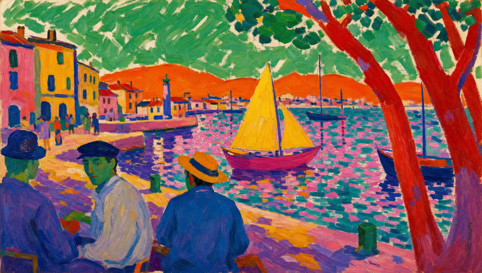 Harbour view in arbitrary colour