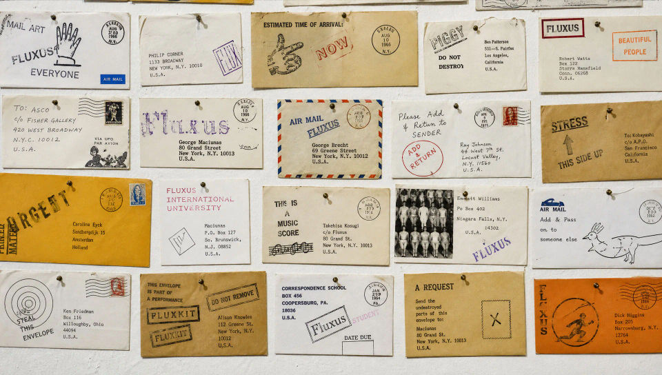 Mail-art collage wall