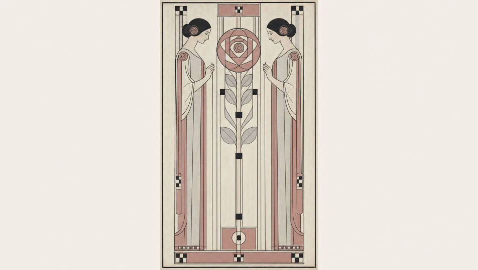 Gesso wall panel with rose