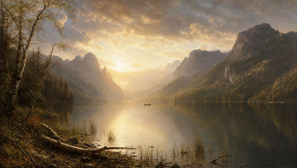 Wilderness lake at dawn