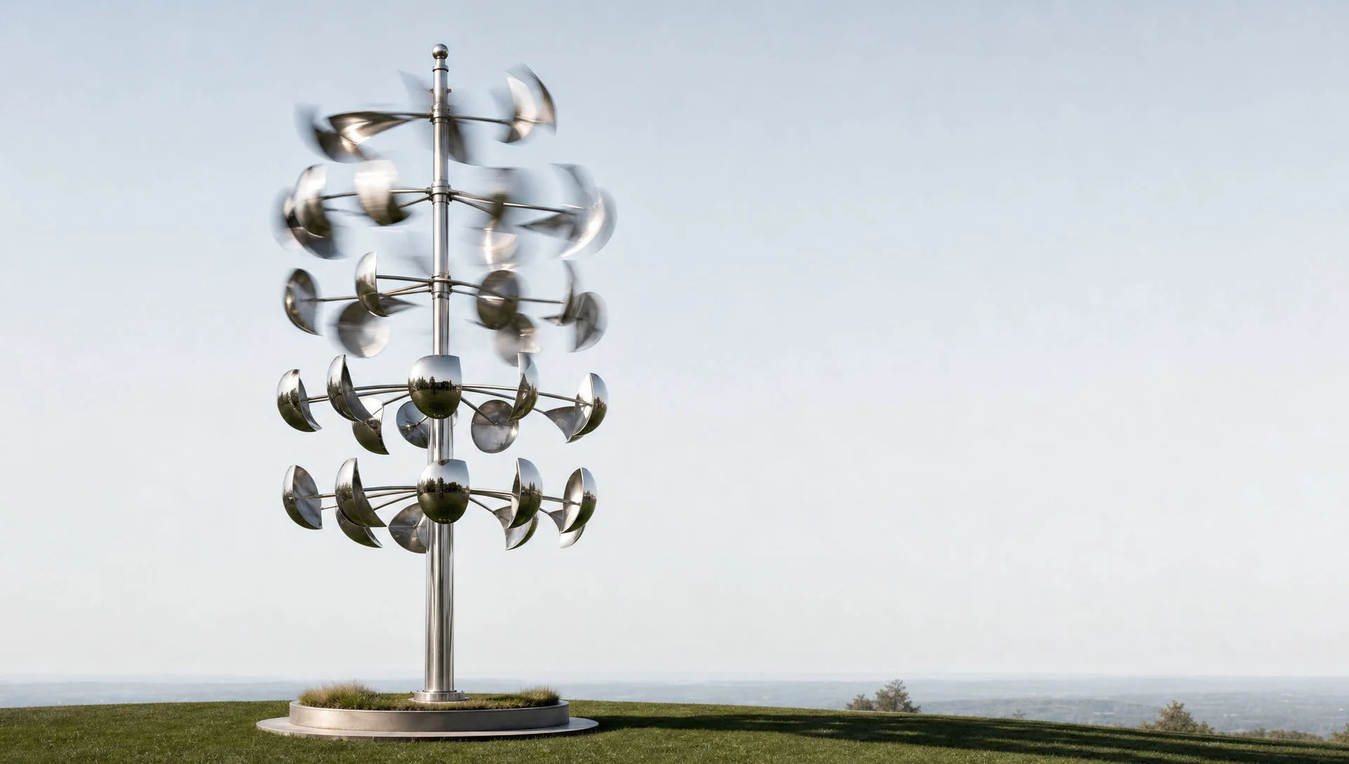 Outdoor wind-driven sculpture