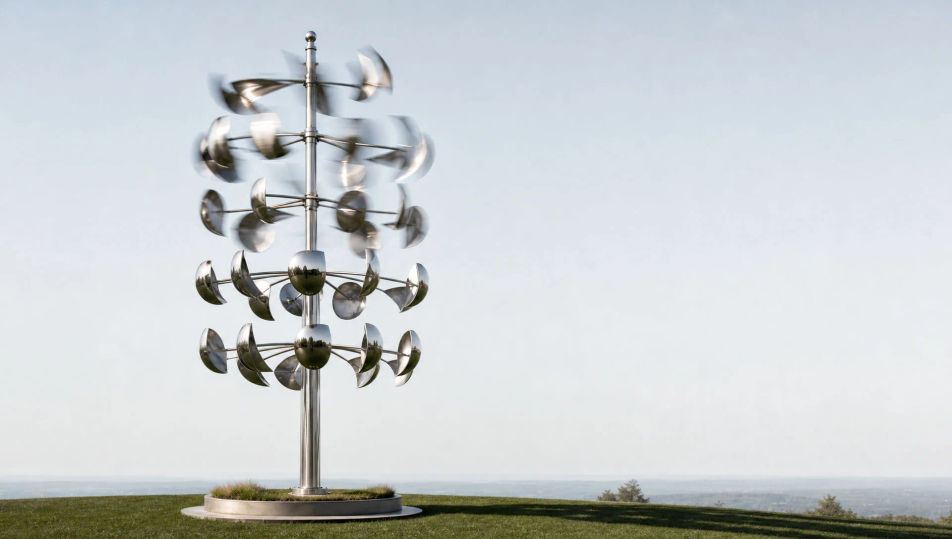 Outdoor wind-driven sculpture