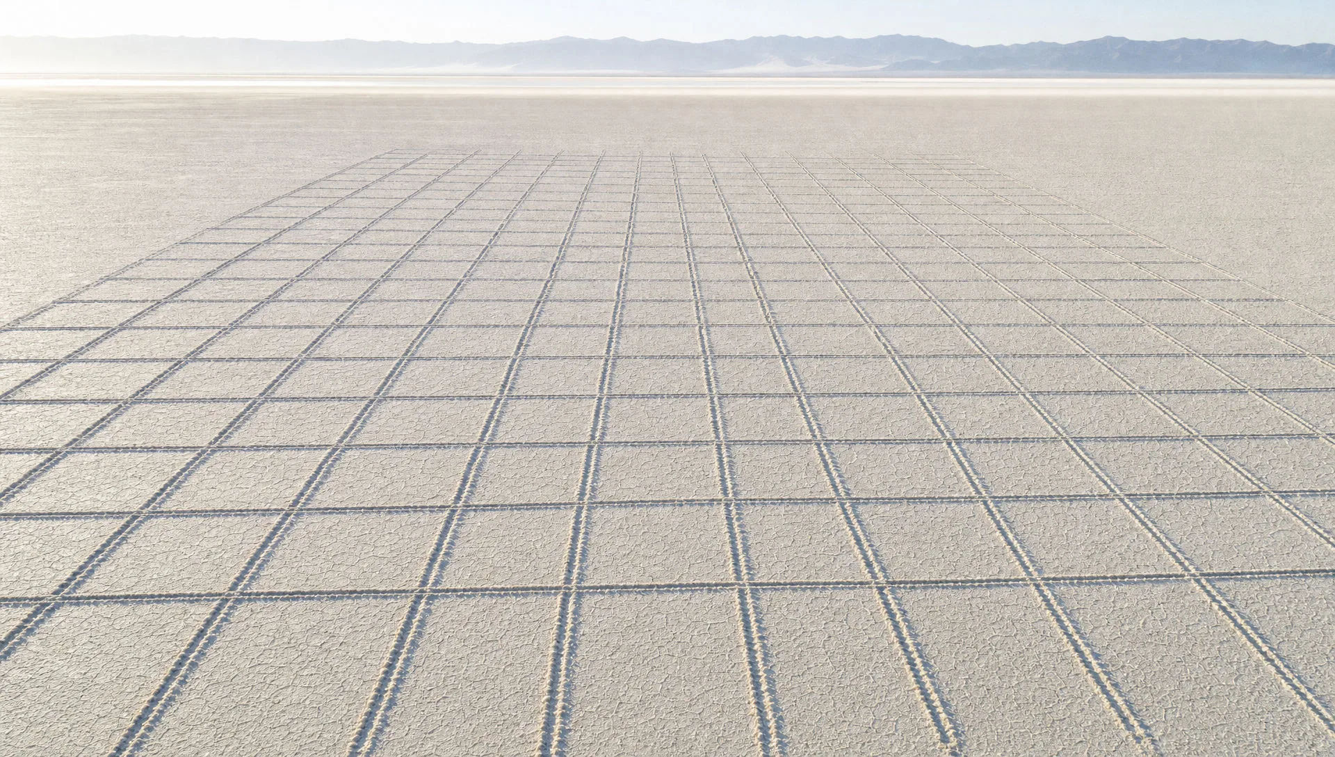 Salt-pan furrow grid from above