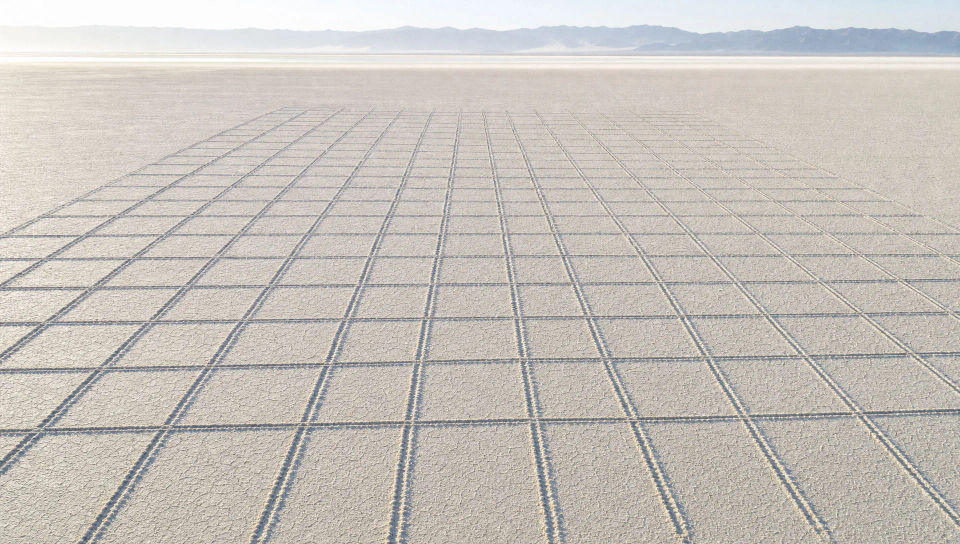Salt-pan furrow grid from above