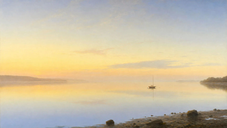 Glassy estuary at first light