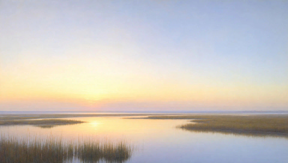 Tidal marsh under a vast sky
