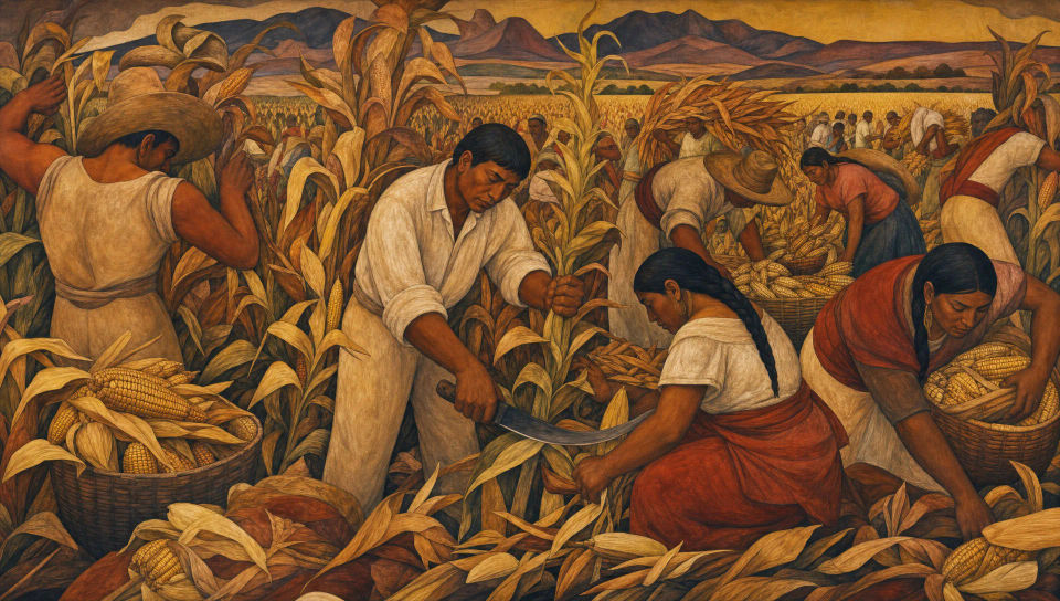 Harvest and the maize fields