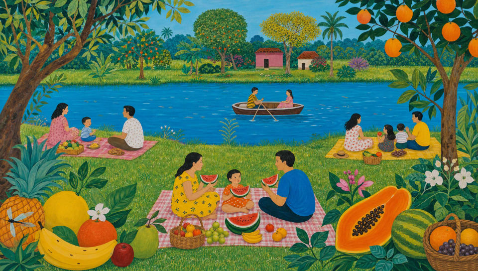Sunday picnic by the river