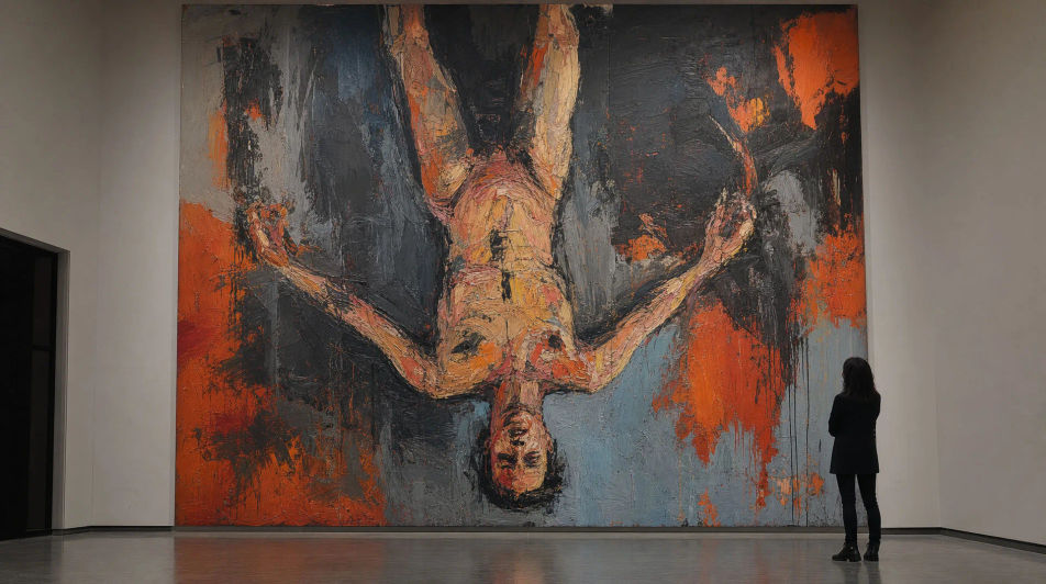Inverted-figure gallery wall