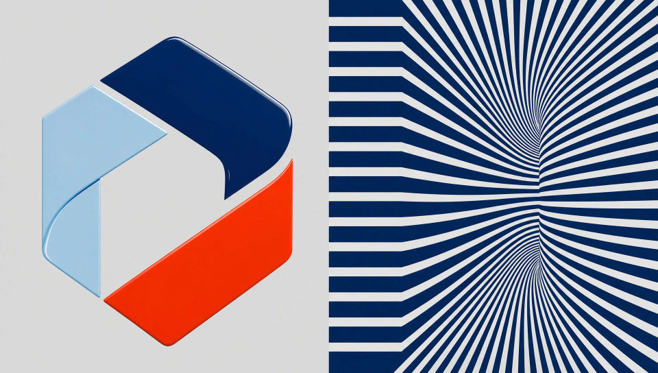 Logo-and-stripe diptych