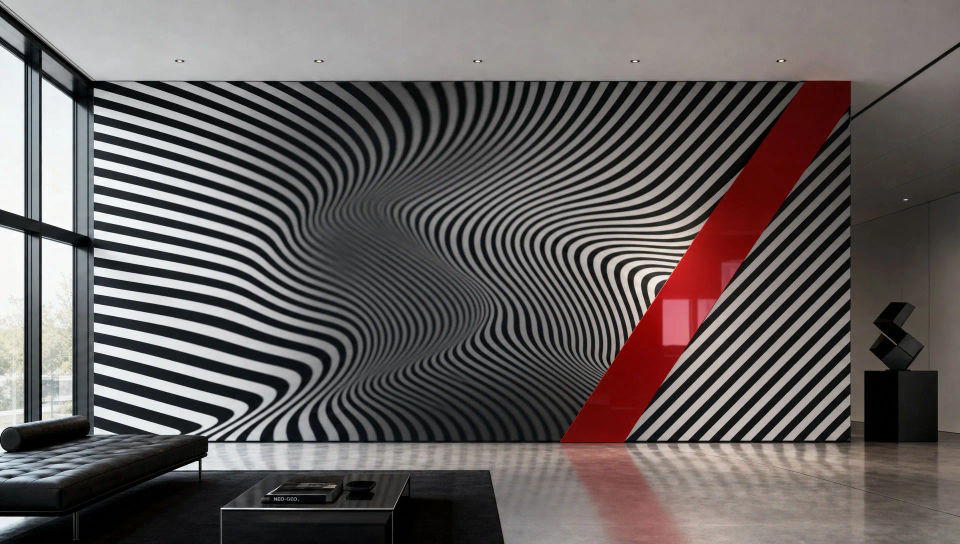 Op-art accent wall