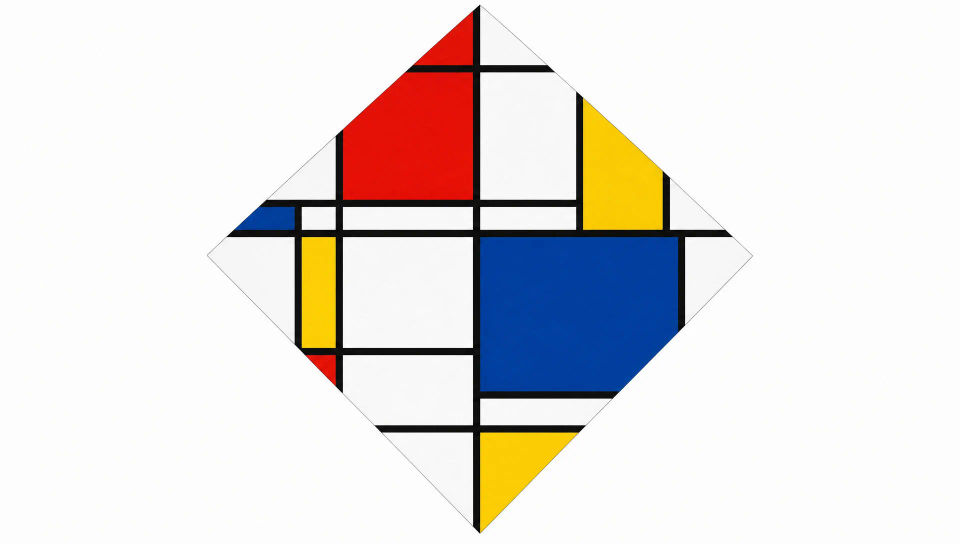 Lozenge Neo-plasticist canvas