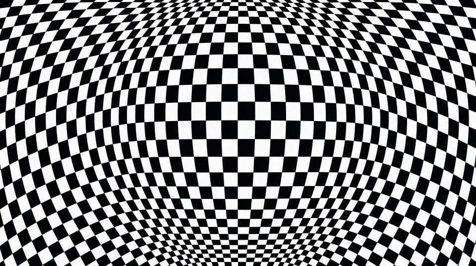 Riley-style warped grid composition