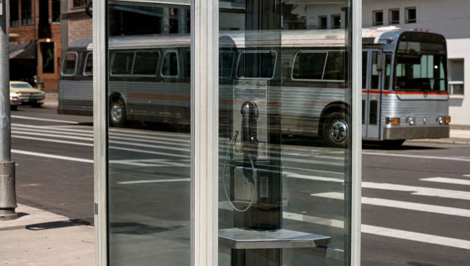 Phone booth and reflections