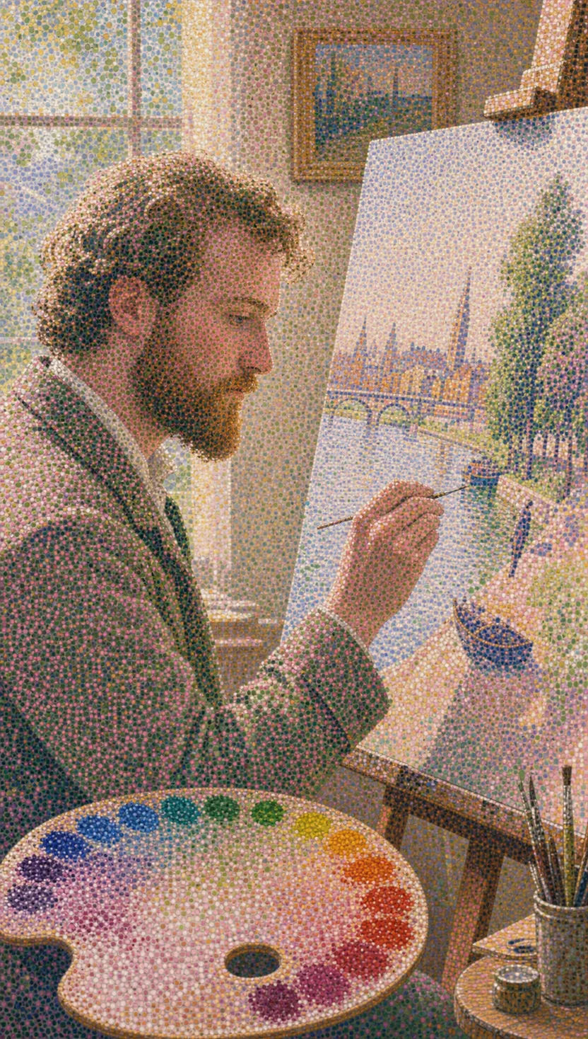 点描の AI アート：スーラの視覚的ドットジェネレーター | Morphic
