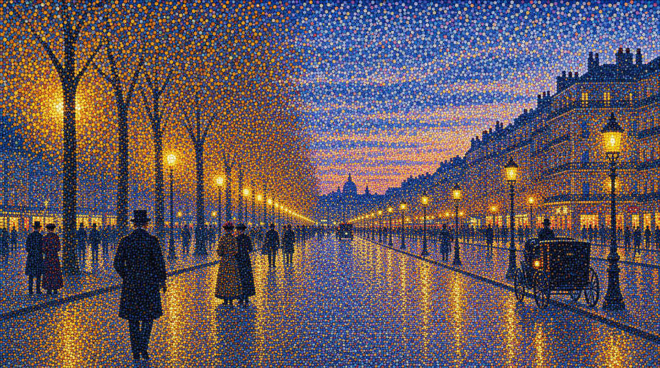 Boulevard at dusk