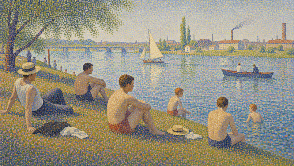 River bathers at midday