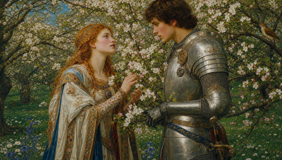 Medieval orchard tryst