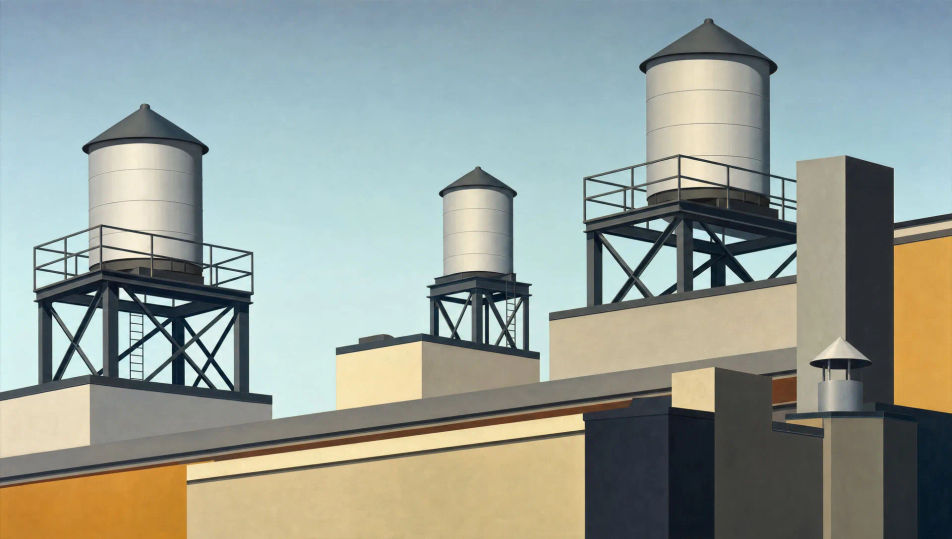 Rooftops with water towers