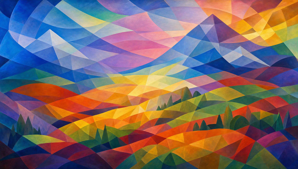 Landscape in stacked hues