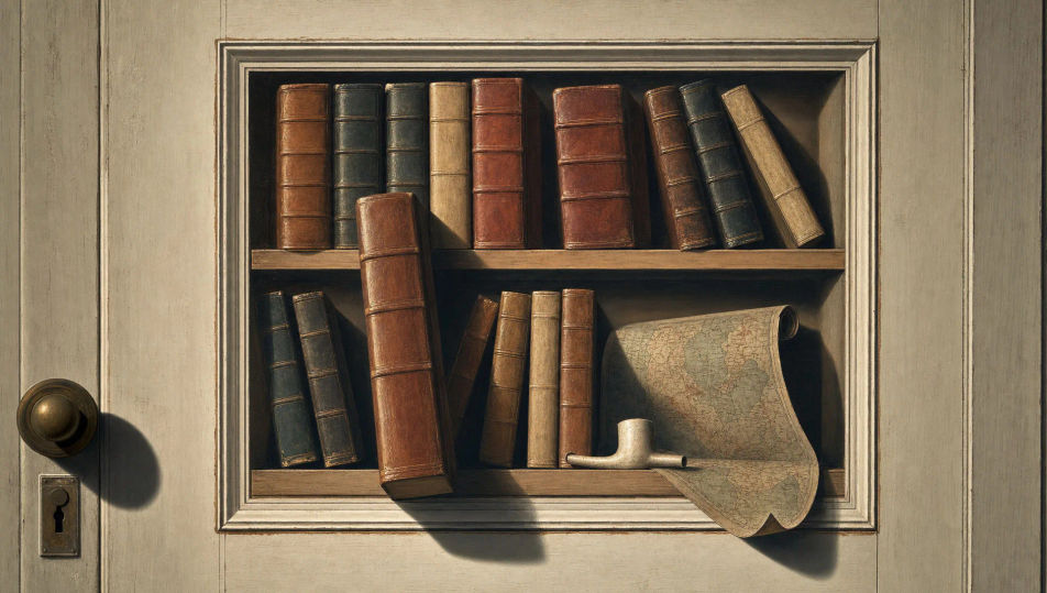 Bookshelf illusion panel