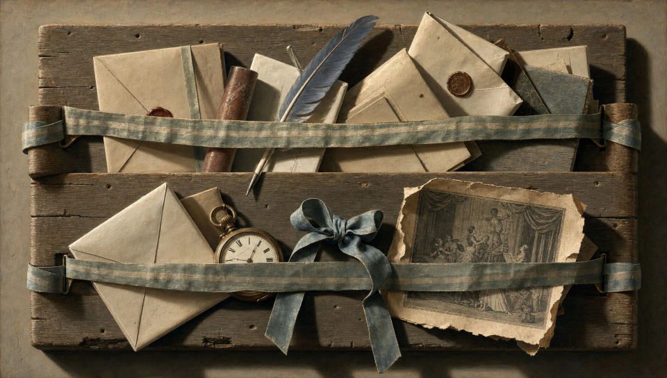 Letter-rack board still life