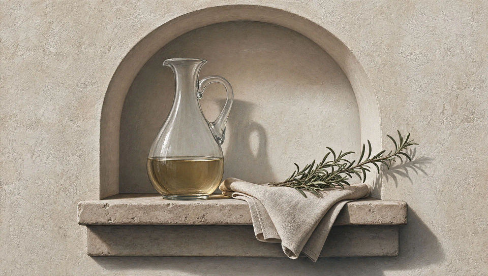 Painted niche with objects