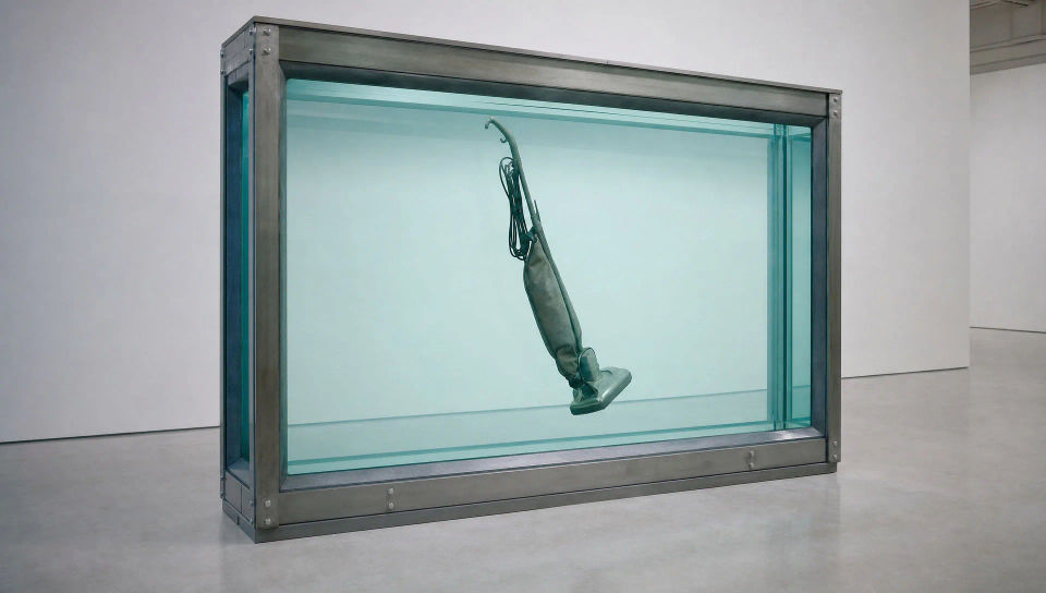 Vitrine with preserved object