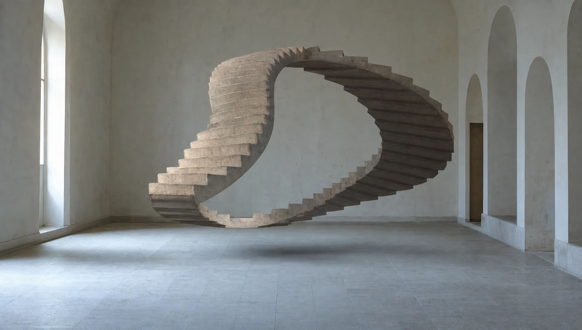 A staircase that folds into itself