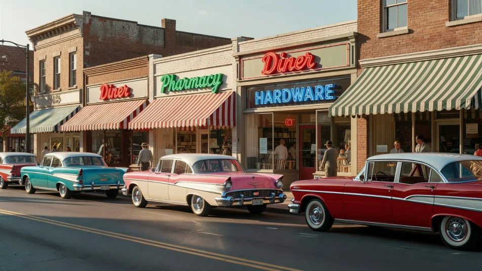 Main street storefronts