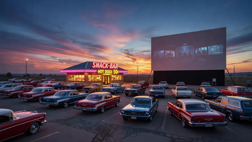 Drive-in at dusk