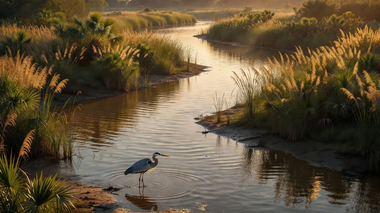 Reed bank at golden hour