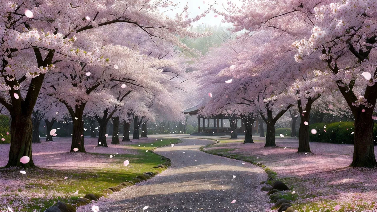 Blossom garden panorama