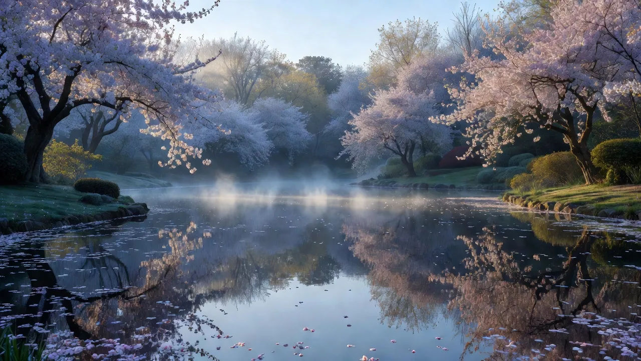 Reflecting pond at dawn